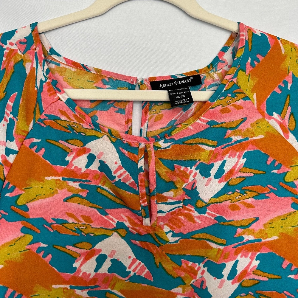 Ashley Stewart Abstract Patterned Multicolored Bl… - image 2